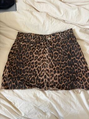 Zara Leopard Print Mini Skirt - Brown & Black